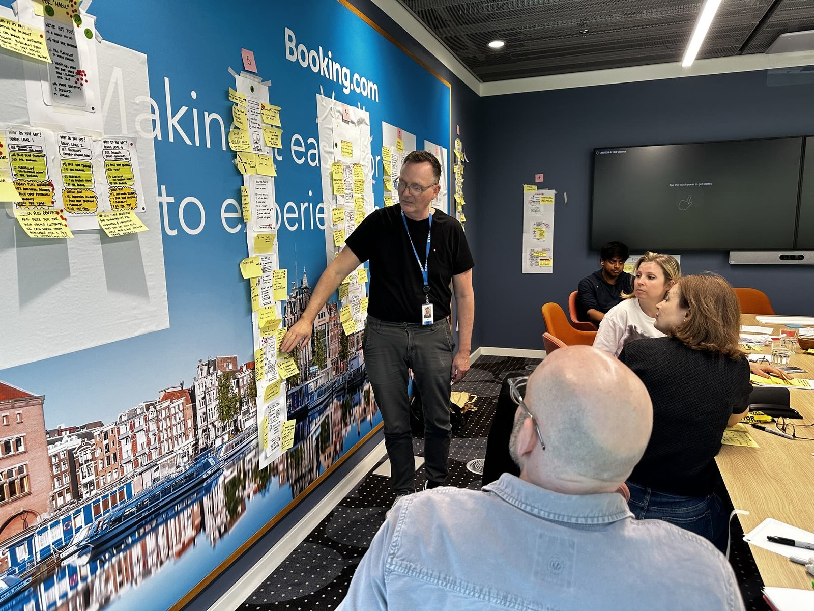 Facilitator walking the team through the storyboard